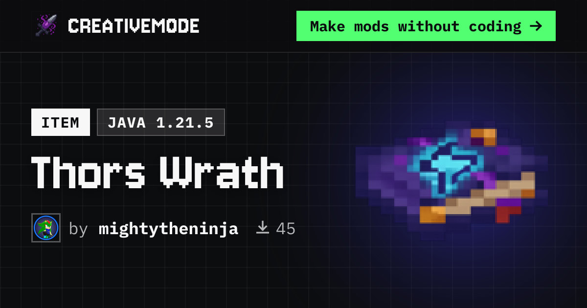 Thors Wrath | Free Java 1.21.5 Mod | CreativeMode