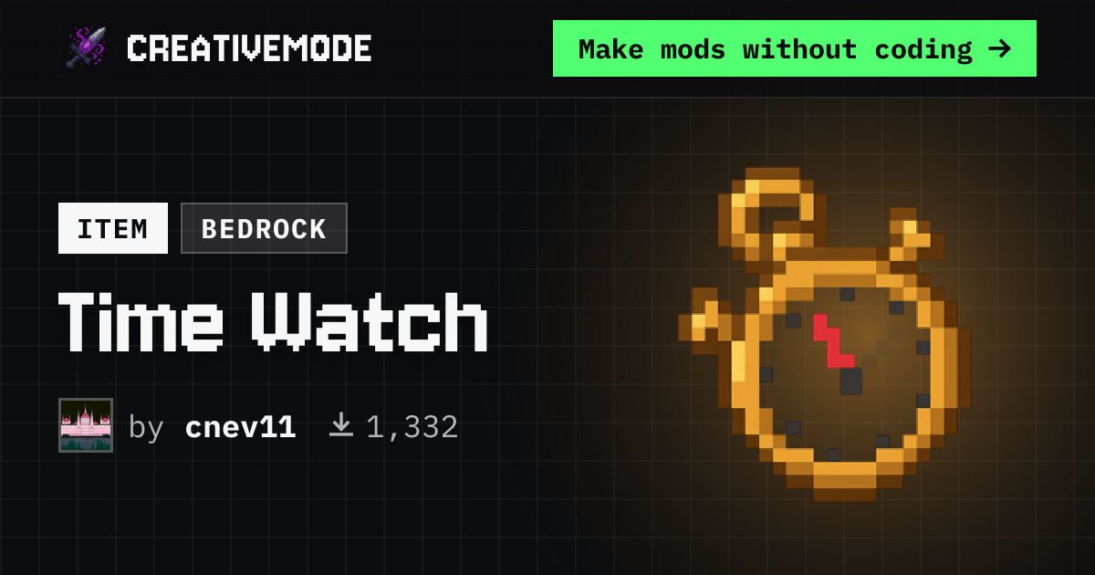 Time Watch | Free Bedrock Addon | CreativeMode