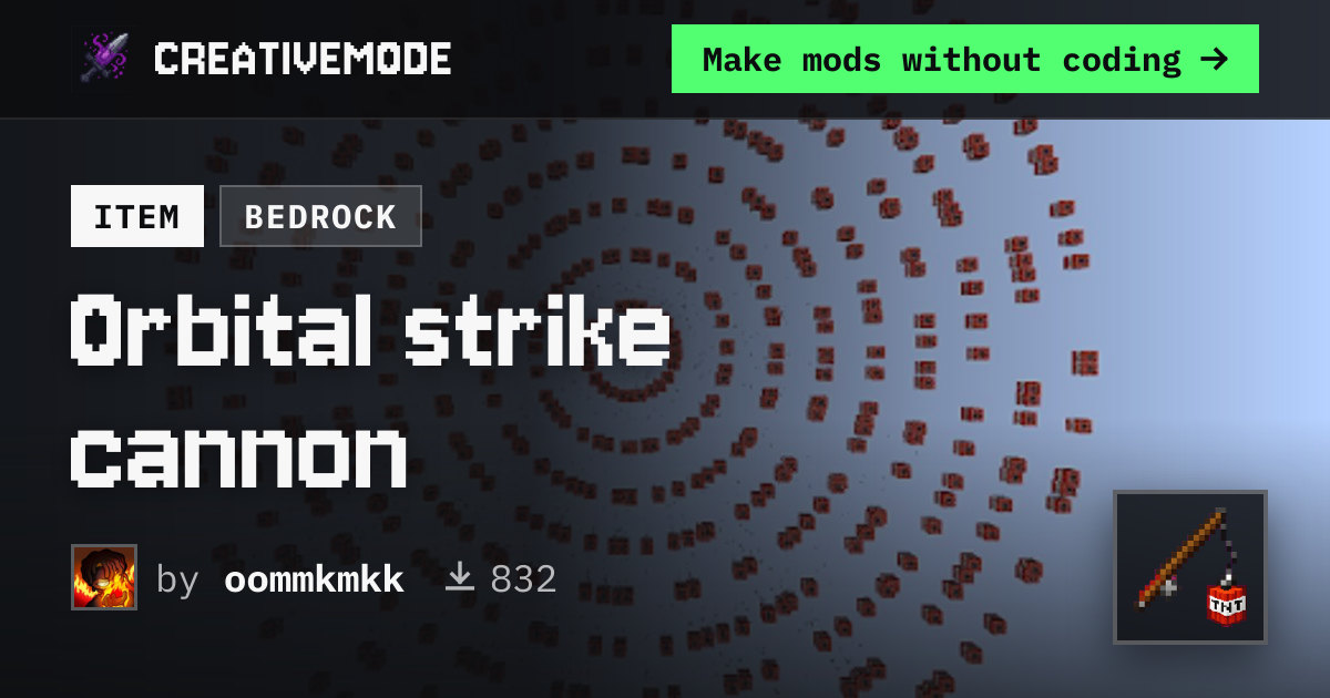 Orbital strike cannon | Free Bedrock Addon | CreativeMode