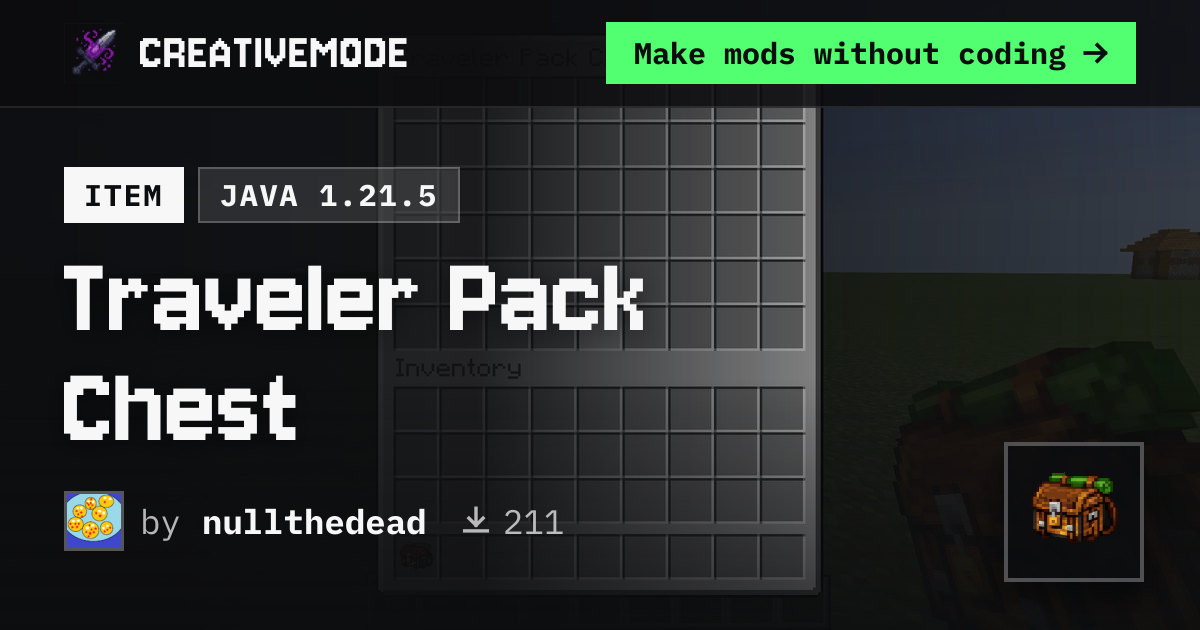 Traveler Pack Chest | Free Java 1.21.5 Mod | CreativeMode