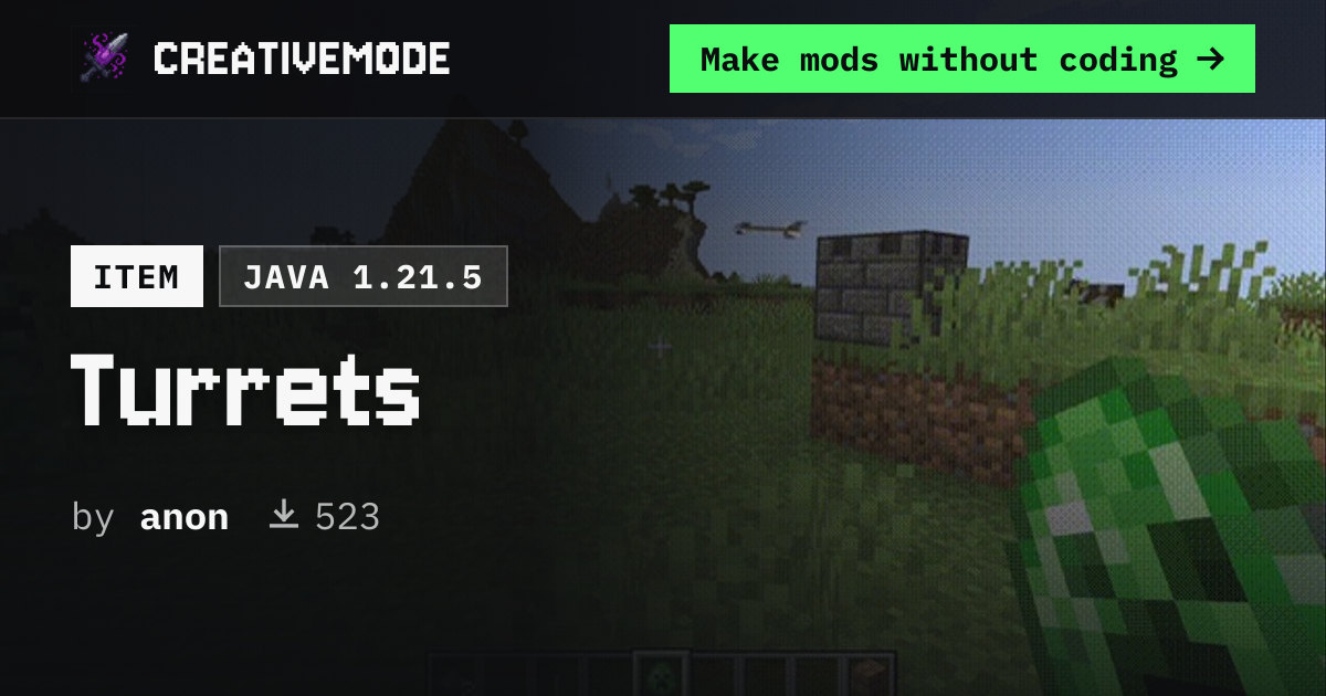 Turrets | Free Java 1.21.5 Mod | CreativeMode