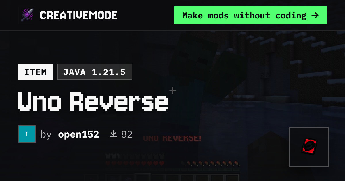 Uno Reverse | Free Java 1.21.5 Mod | CreativeMode