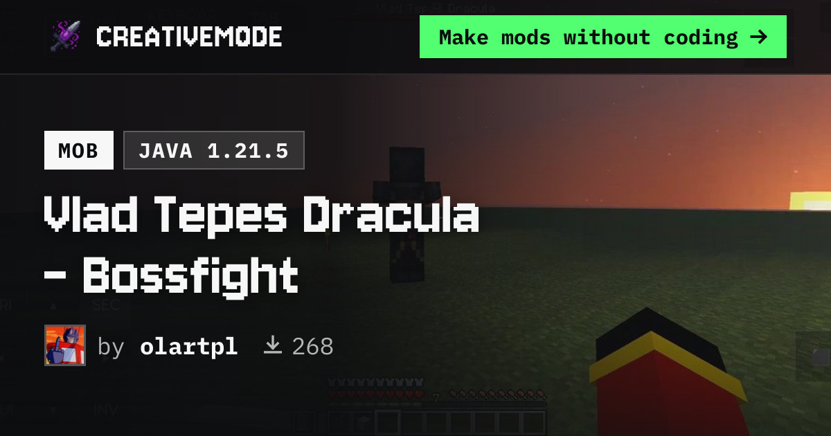 Vlad Tepes Dracula - Bossfight | Free Java 1.21.5 Mod | CreativeMode