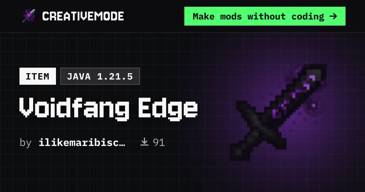 Voidfang Edge | Free Java 1.21.5 Mod | CreativeMode