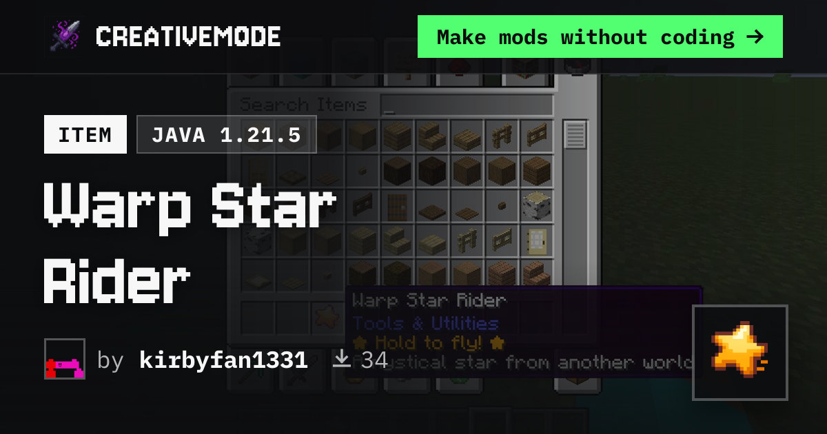 Warp Star Rider | Free Java 1.21.5 Mod | CreativeMode