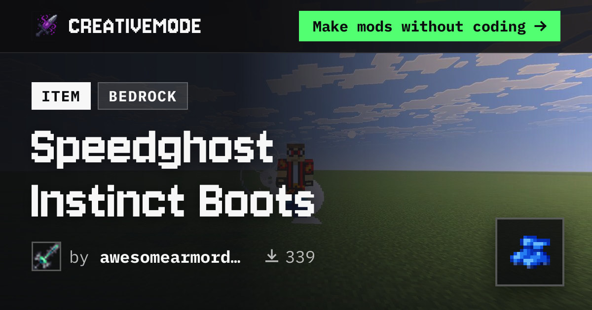 Speedghost Instinct Boots | Free Bedrock Addon | CreativeMode
