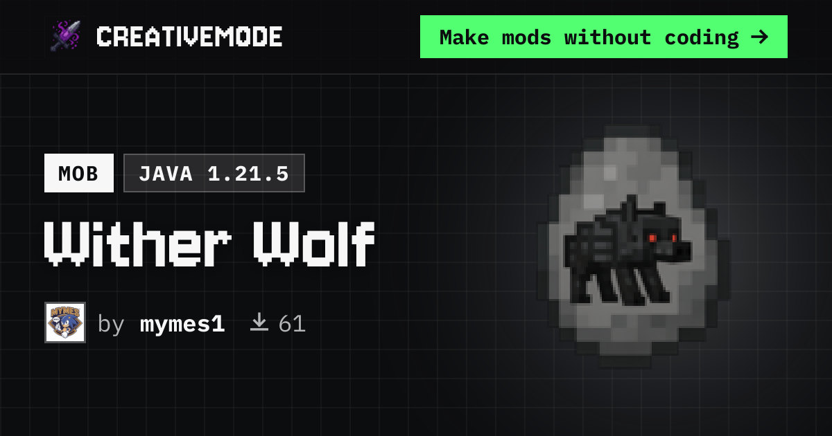 Wither Wolf | Free Java 1.21.5 Mod | CreativeMode