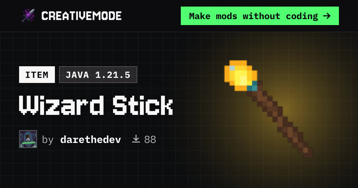 Wizard Stick | Free Java 1.21.5 Mod | CreativeMode