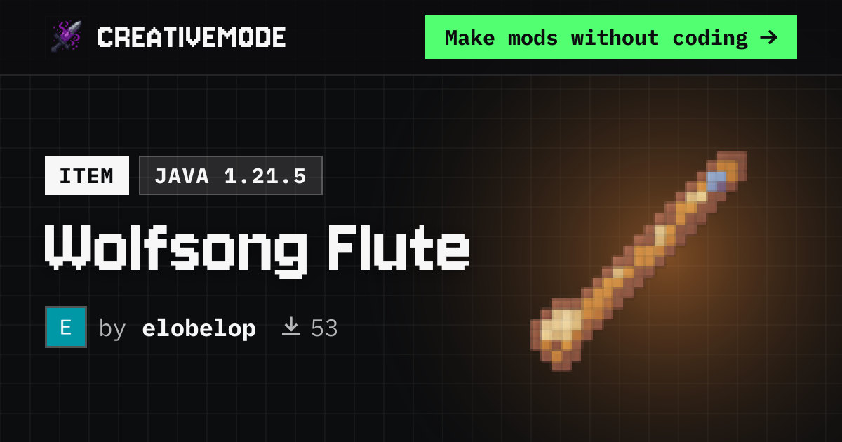 Wolfsong Flute | Free Java 1.21.5 Mod | CreativeMode